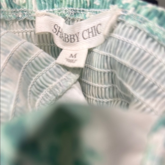 Shabby Chic Floral Green Puff Sleeve Dress Size Medium - Picture 8 of 8